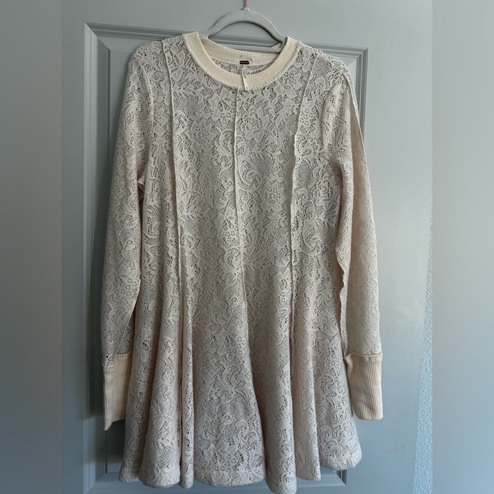 Free people, beige skater flare dress